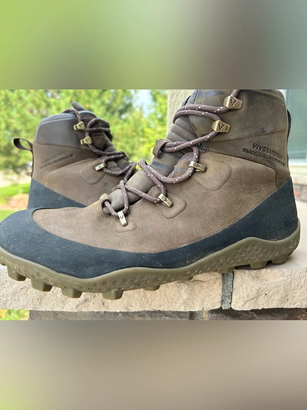 Mens VIVOBAREFOOT Tracker All Weather SG Waterproof Leather Boots sz 45 sz 12